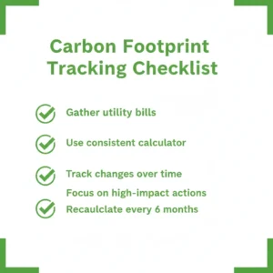 Checklist showing best practices for using carbon footprint calculator accurately