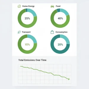 Person using climate resources including carbon calculators and environmental data tools