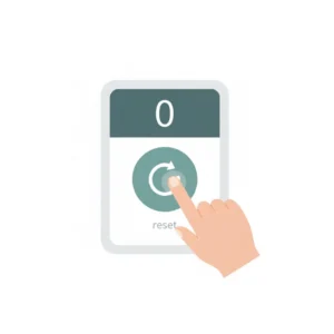 Tally counter reset button showing how to start fresh counting without pressure or judgment
