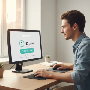 User ready to test click speed using an online CPS test