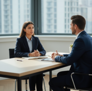 Candidate answering tell me about yourself interview question