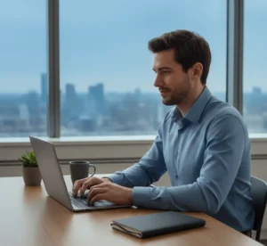 Candidate writing interview follow-up email