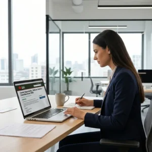 Preparing for job interview by reviewing company and role