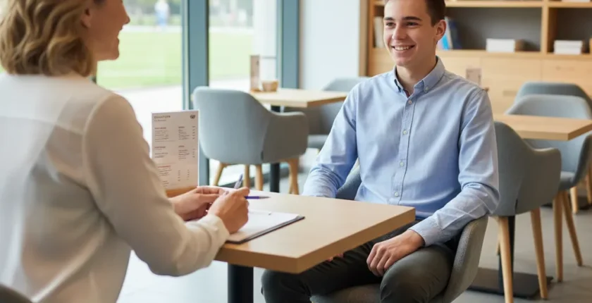 Teen attending their first job interview