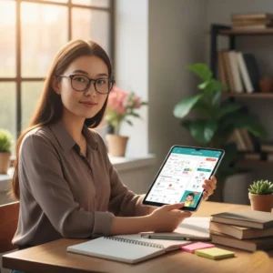 Student using AI math solver tool Wolfram Alpha for STEM homework and step-by-step solutions