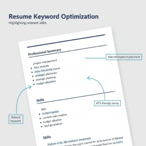 Resume excerpt highlighting properly placed ATS keywords in context