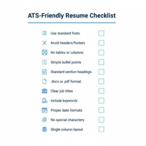 Visual checklist of 12 essential ATS resume formatting rules to follow