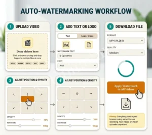Step by step guide to add watermark to video free online using Opinohive tool
