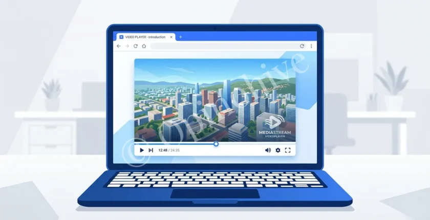Free online video watermark tool showing logo overlay on a video player screen